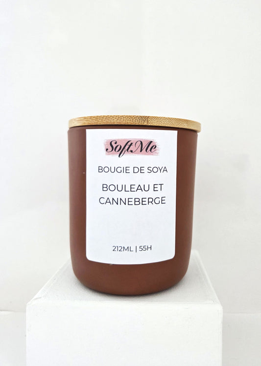 Bougie de soya bio - Bouleau & Canneberge