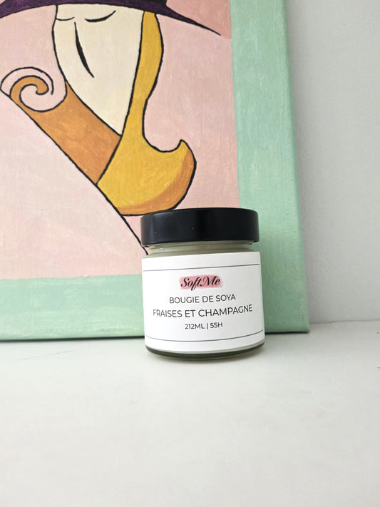 Bougie de soya bio - Fraise et champagne