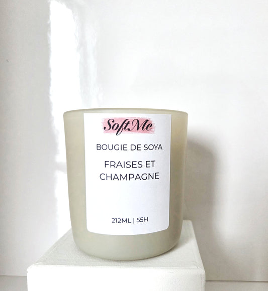 Bougie de soya bio - Fraise et champagne